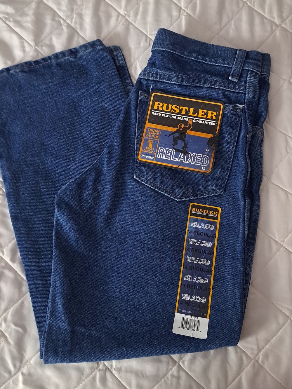 Rustler Boys Relaxed Fit Blue Jeans Size 14 Regular NWT